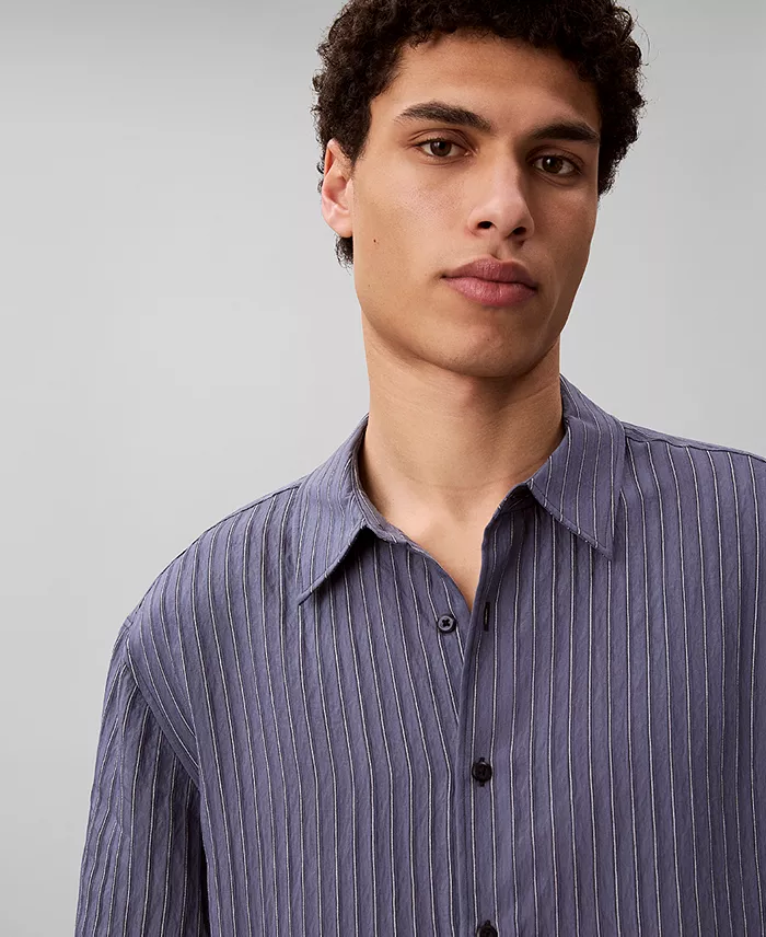 Men's Yarn-Dyed Stripe Classic-Fit Shirt - thumbnail 9