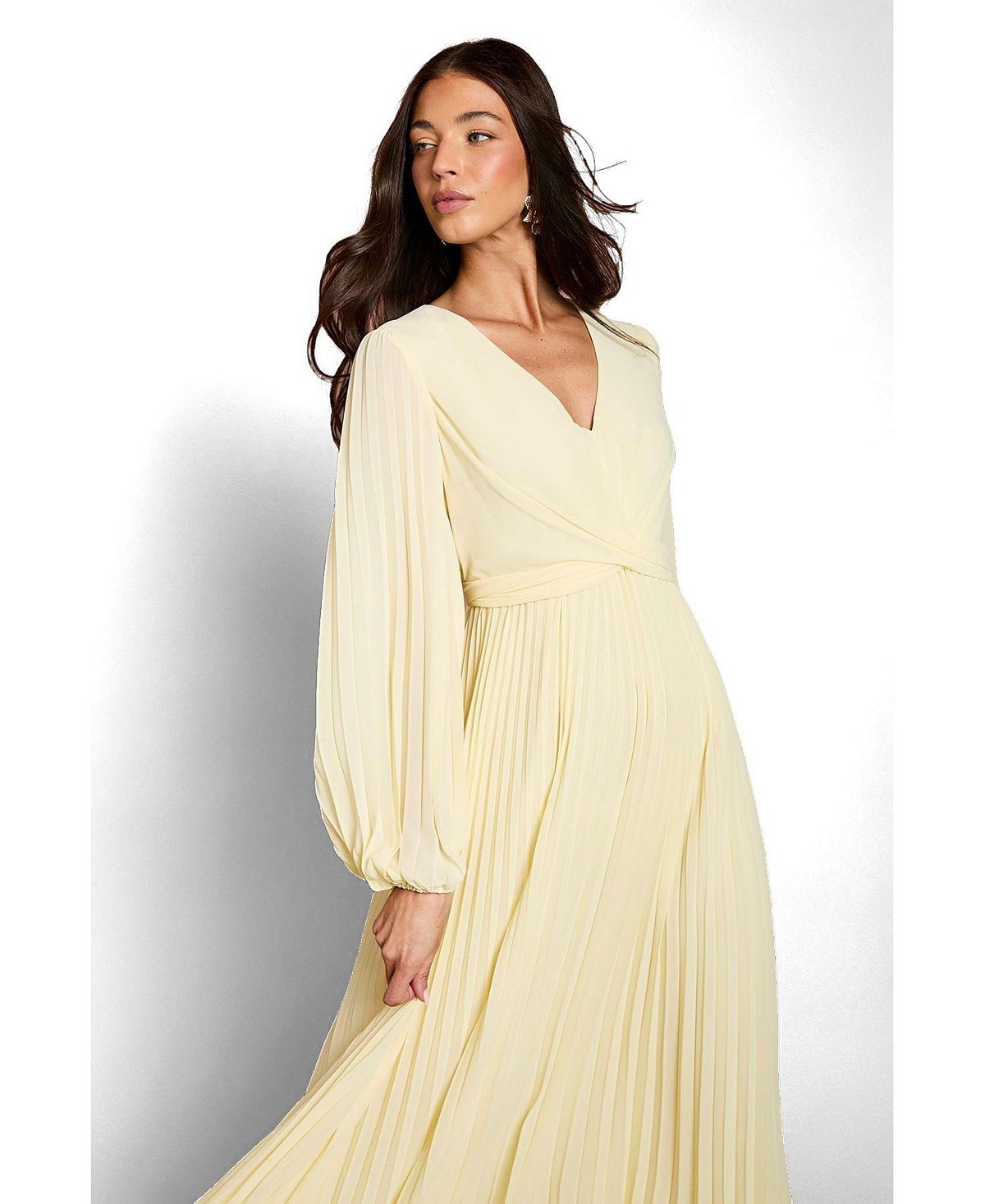 Coast Women's Pleated Wrap V-Neck Maxi Dress view 2 — MAYCSS fashion products