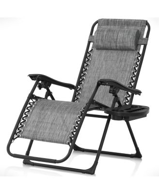 Zero Gravity Recliner Lounge Chair Folding Side Tray