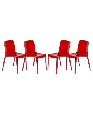 Murray 4-Pieces Modern Plastic Dining Chair with Transparent Design Fully Assembled