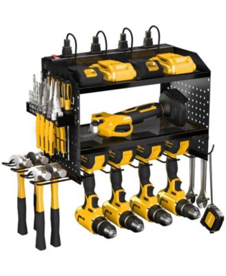 Power Tool Organizer Wall Mount Rack Drill Holder Charging Station Garage Storage Gift Men