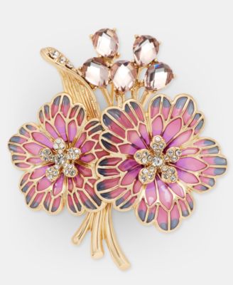 Crystal Flower Bouquet Pin 