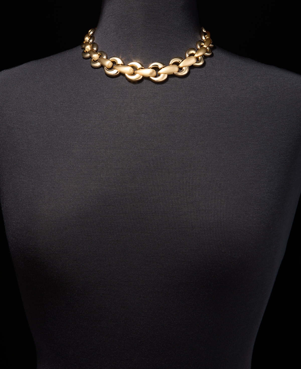 Anne Klein Puffy Linked Collar Necklace, 16" + 3" extender