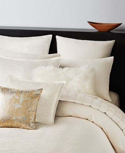 Donna Karan Rhythm Crepe Jacquard Ivory King Duvet Cover ...