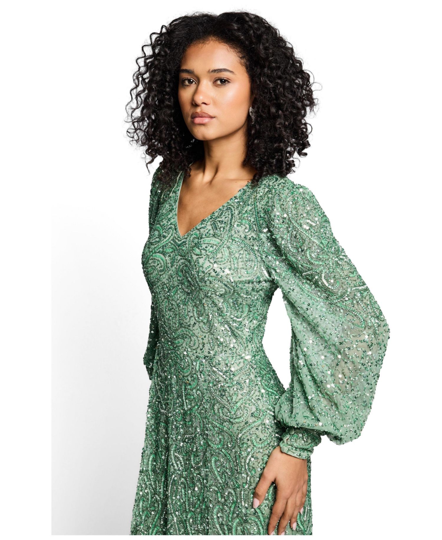 Women's Embellished Sequins Net Gown