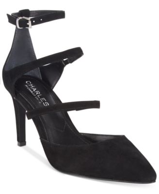 CHARLES by Charles David - Lena Three-Strap Mid-Heel Pumps