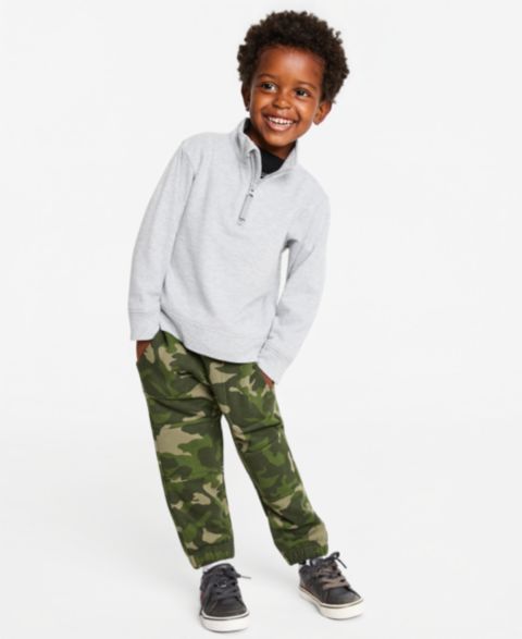 Комплекты Epic Threads Quarter-Zip Sweater, Race Car T-Shirt & Camo-Print Fleece Jogger Pants для мальчиков-малышей, цвет: Камуфляжный