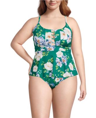 Women's Lace-up Flutter Tankini Swimsuit Top