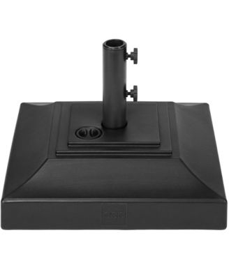 Fillable Plastic Patio Umbrella Base Stand, Pole Holder with Adjustment Knob, Pyramid Design