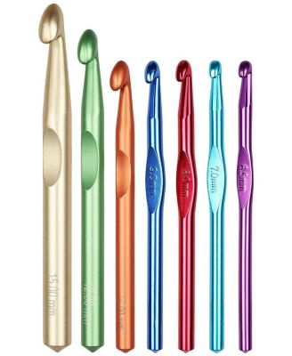 Large Crochet Hook Set - Metal Crochet Needles for Thick Yarn - Beginners Big Crochet Set