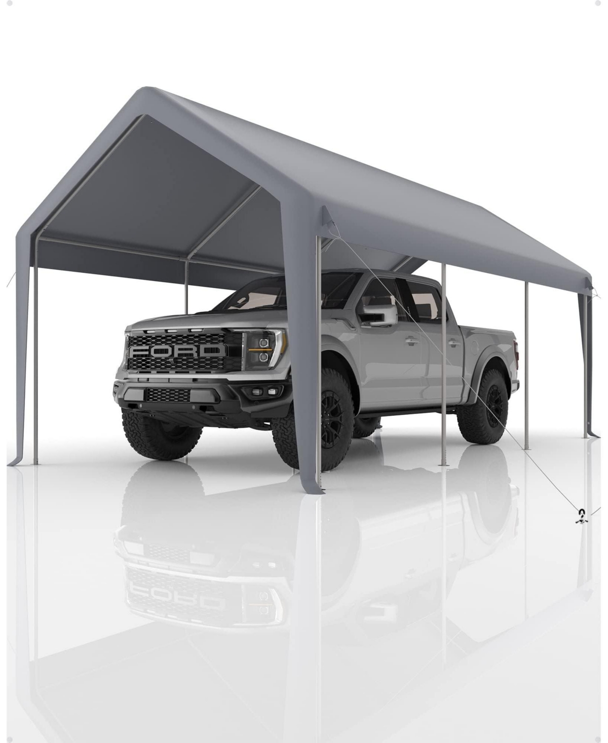 homfan 10x20Feet Carport Canopy – Waterproof Uv Front and Sidewalls, 200G Pe Tarpaulin Replacement for Garage Car Tent