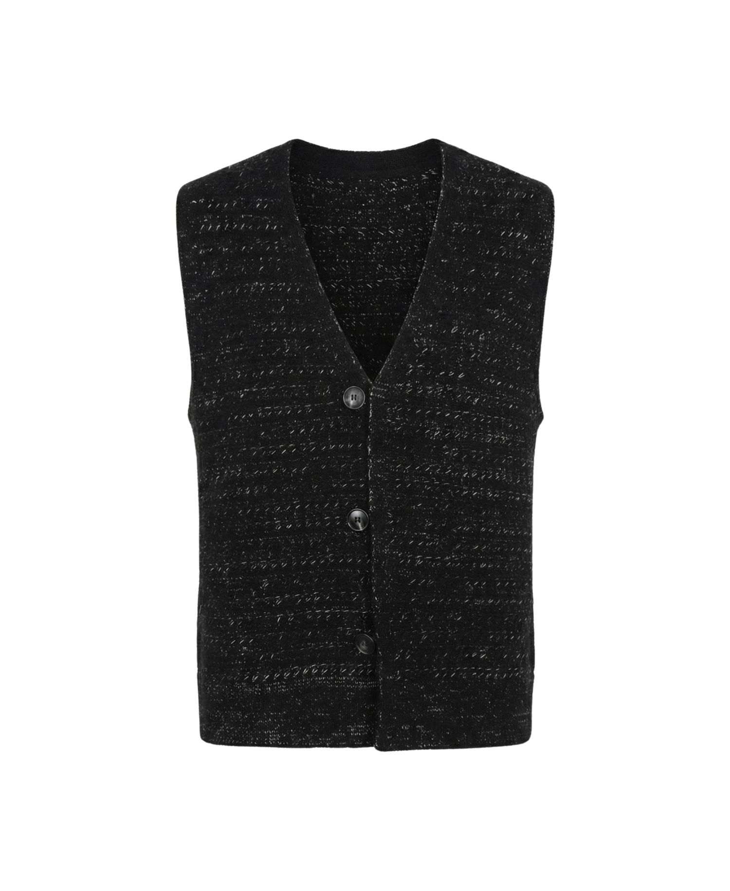 Men's Textured V-Neck Button-Front Knit Vest