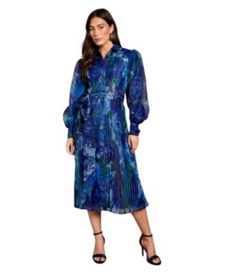 Women's Floral Organza Shirt Dress
