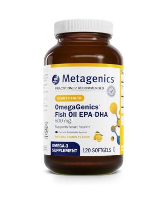 OmegaGenics EPA DHA 500 High Potency Fish Oil Supplement for Cardiovascular Health Purity Tested 120 Softgels