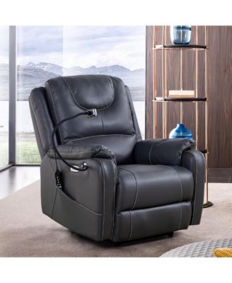 Power Reclining Sofa with Zero Gravity, Massage & Heat, USB Ports, Phone Holder & Side Storage