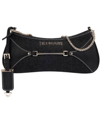 Women's Zip Top Denim Shoulder Bag