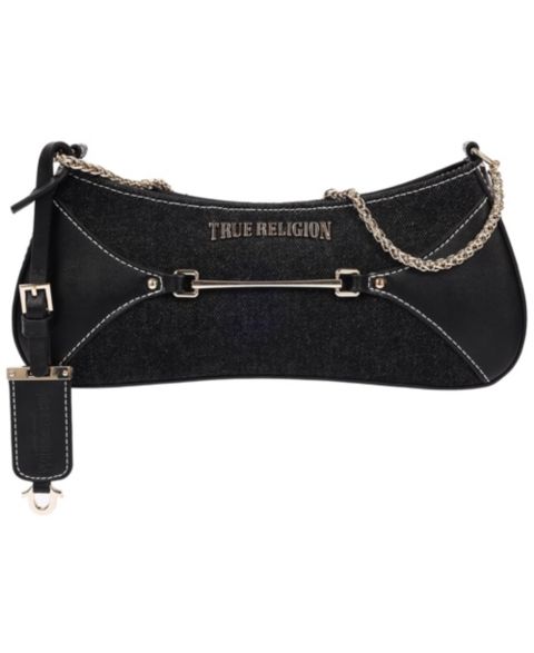 Женская сумка True Religion Zip Top Denim Shoulder, цвет: Чёрный