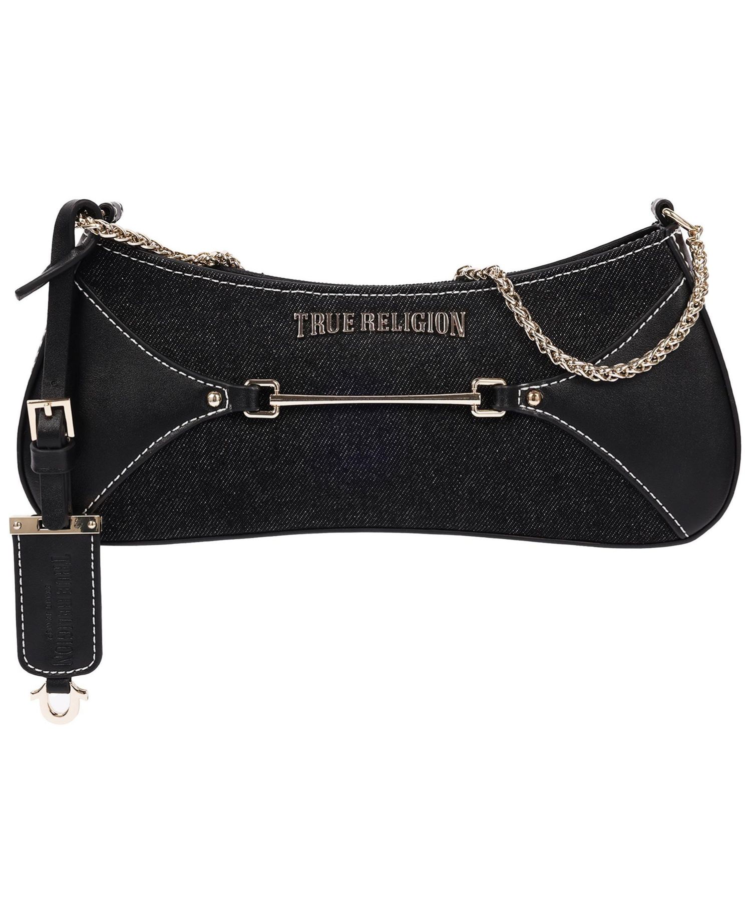 Women's Zip Top Denim Shoulder Bag