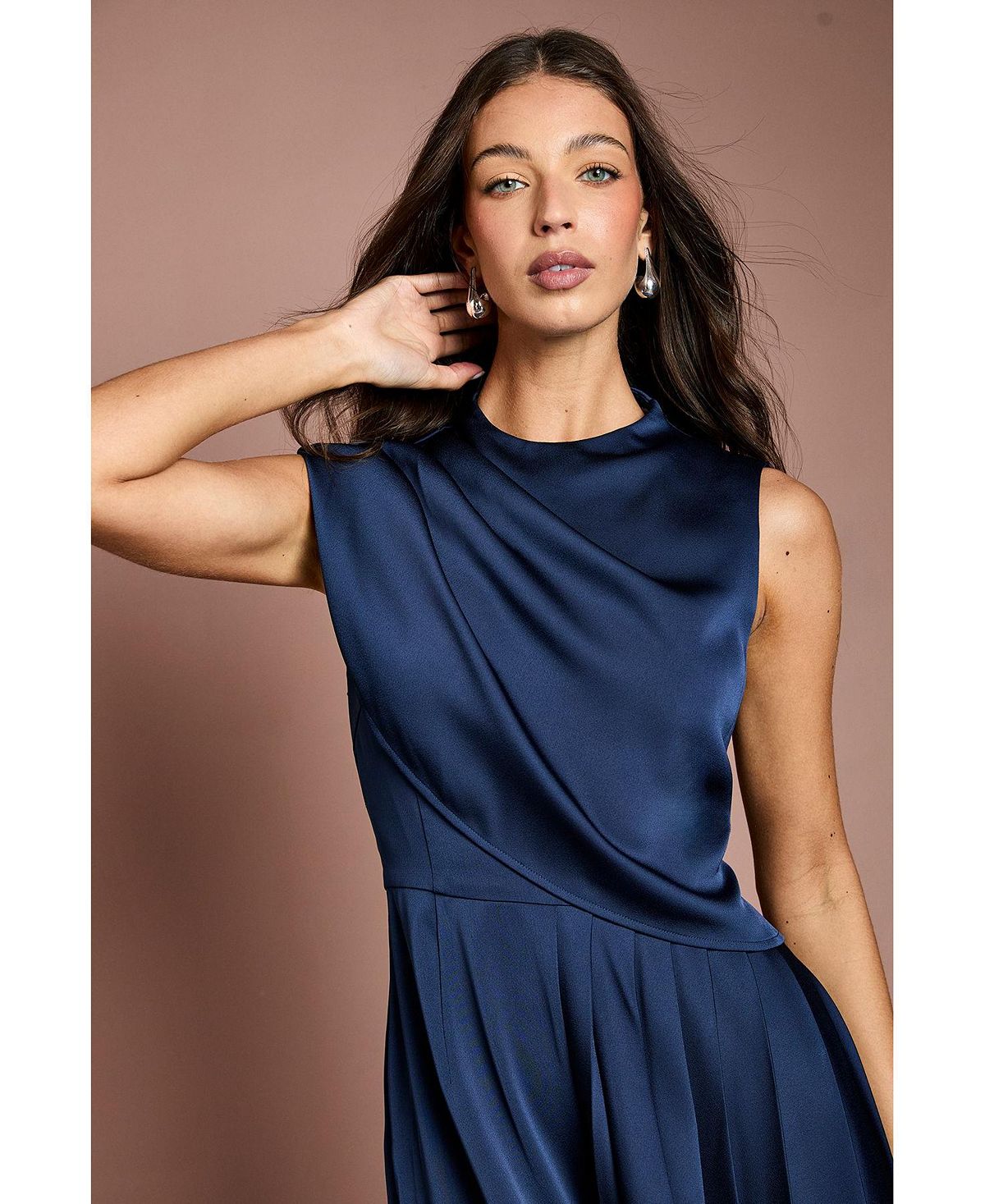 Coast Women's Satin Pleated Midi Dress view 5 — MAYCSS fashion products