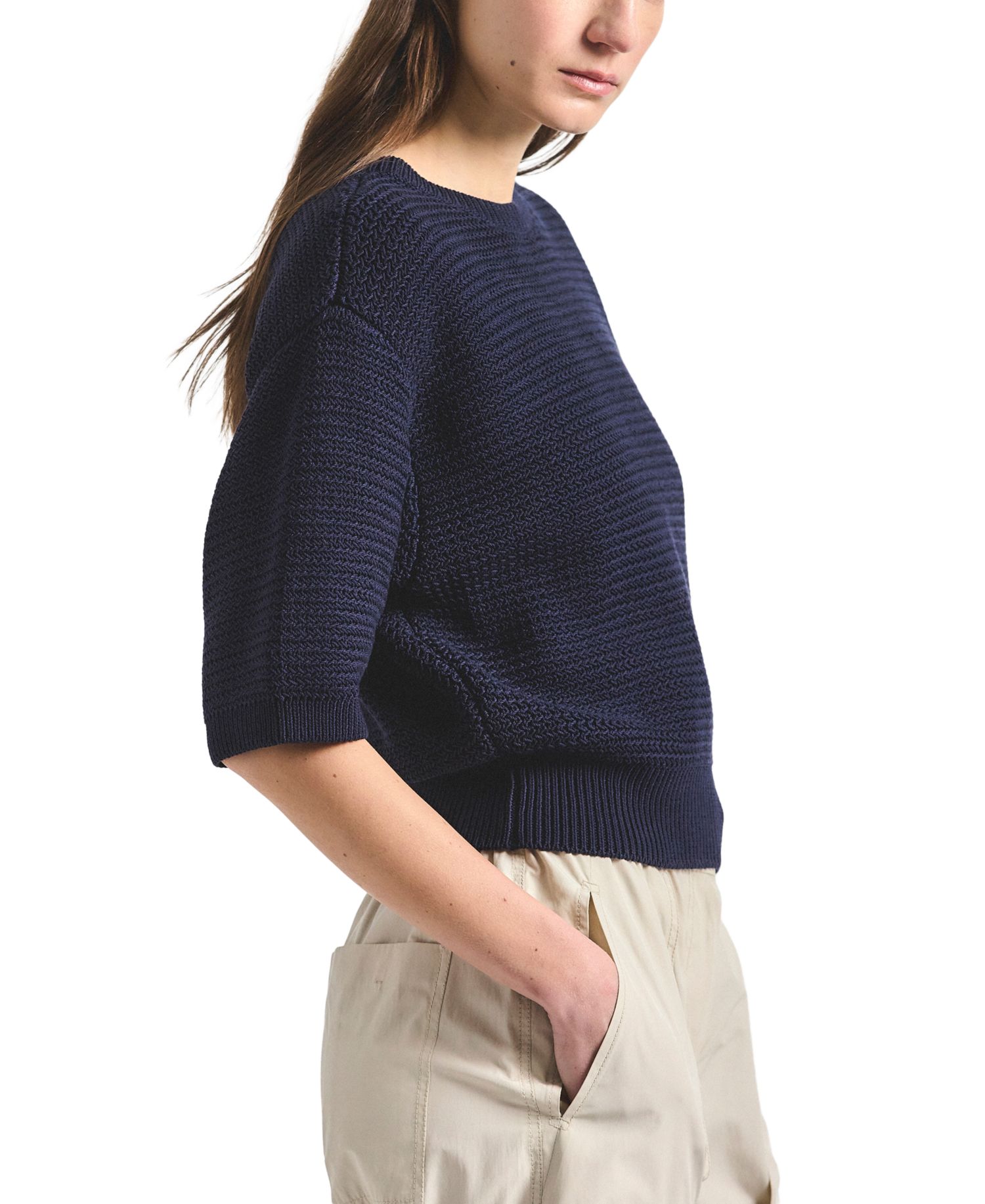 Women's Madison Mesh Knit Puff-Sleeve Sweater