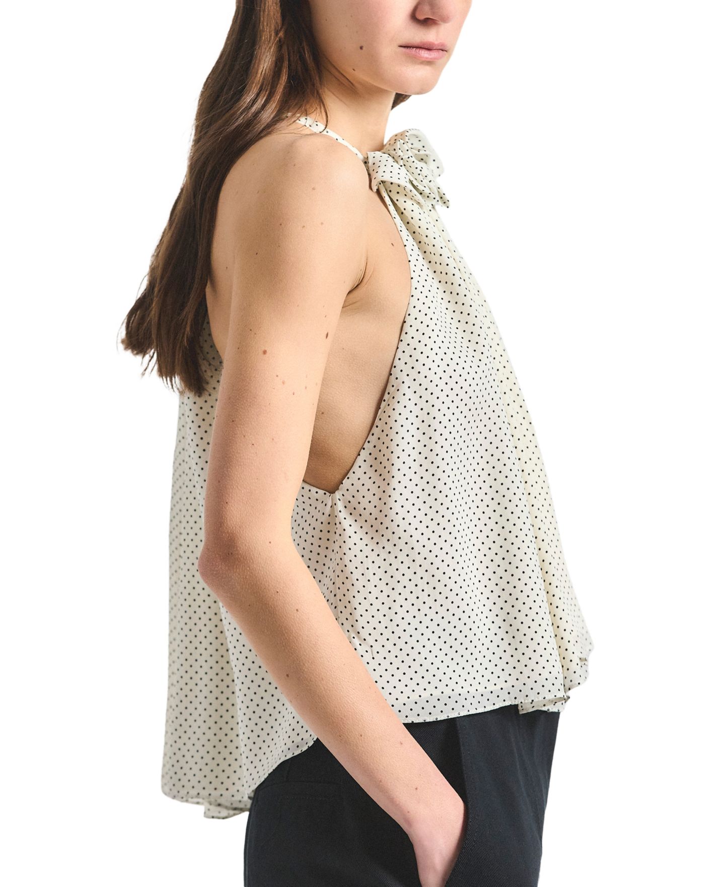 Женский топ Derek Lam 10 Crosby Paisley Baby Dot Print Halter Neck, цвет: Зефирный — фото 2