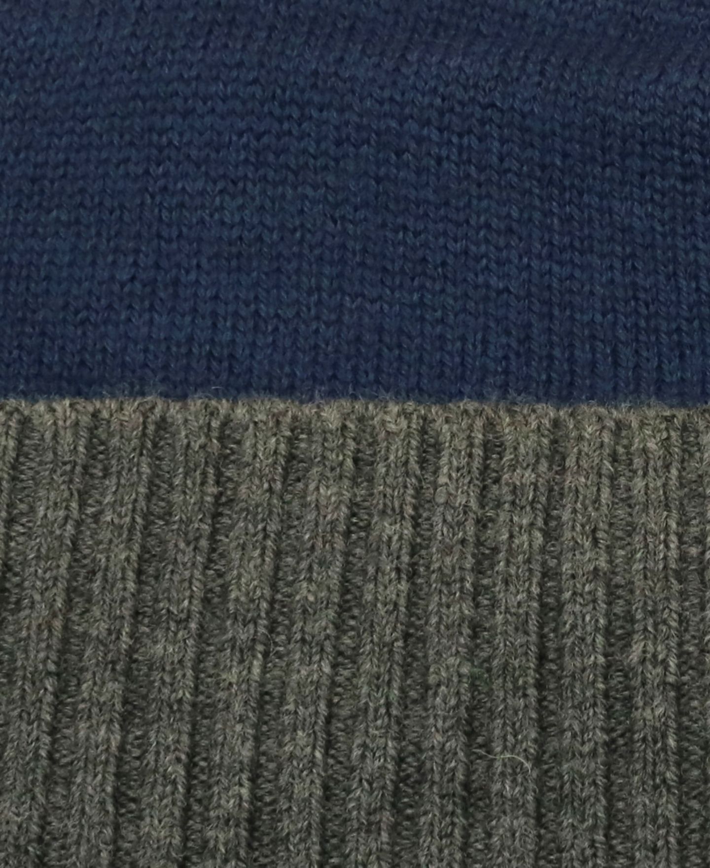 Мужская шапка Portolano Cashmere Folded Cuff Beanie Hat, цвет: Тёмно-синий / Серый — фото 3