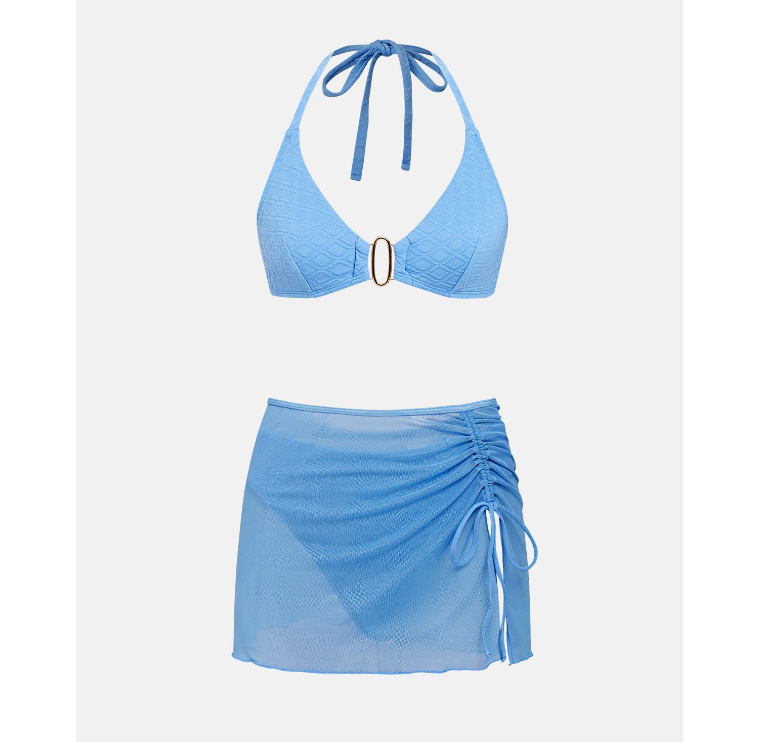 Women's Halter Bikini Set with Sarong