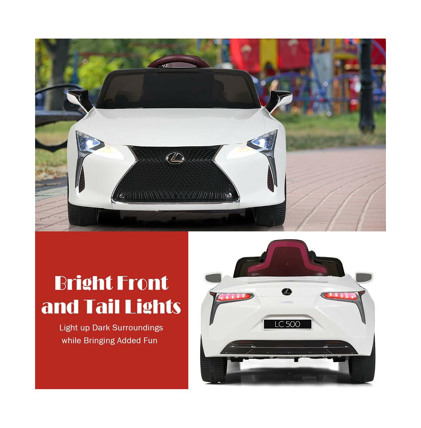 Детская игрушка Mecale Lexus LC500 Licensed Remote Control Electric Ride-On Car, 1-Seat, Ages 3+, цвет: Белый — фото 6