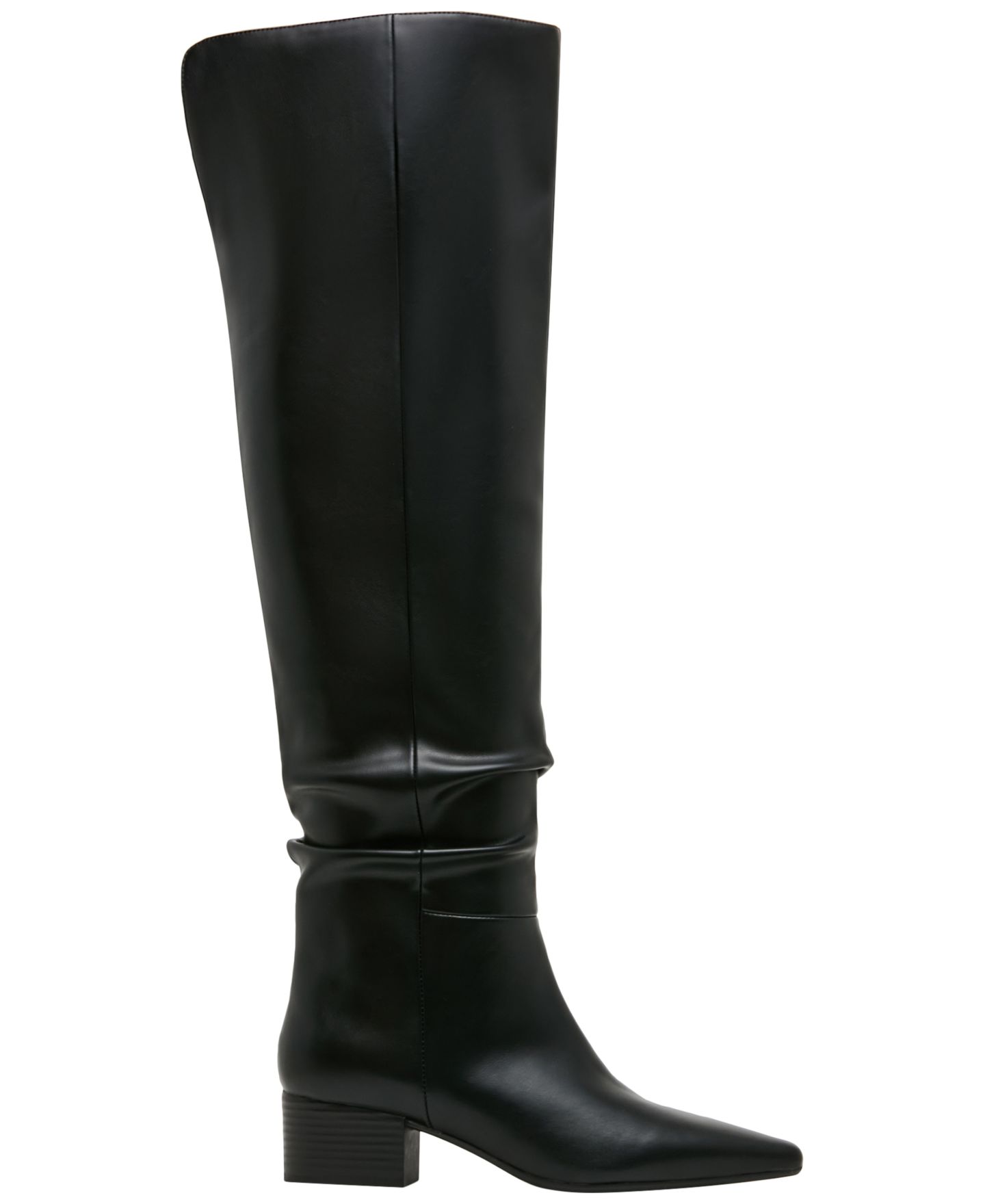 Женские ботинки Madden Girl Elite Block Heel Over The Knee Slouch Boots, Regular & Wide Calf, цвет: Чёрный гладкий — фото 2