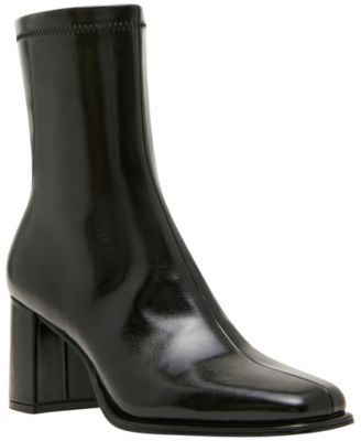 Women's Morning Block Heel Square Toe Sock Booties
