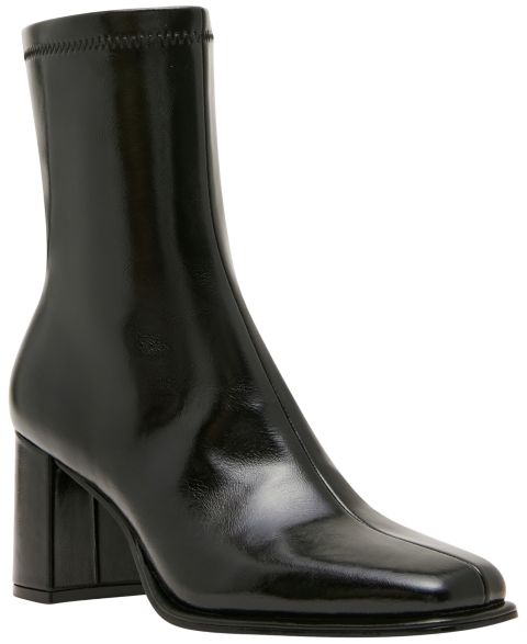 Женские носки Madden Girl Morning Block Heel Square Toe Sock Booties, цвет: Чёрный лаковый