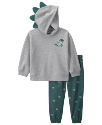 Toddler Boys' 2T-5T Dinosaur Fleece Long-Sleeve Hooded Sweatshirt and Pants, 2-Piece Set