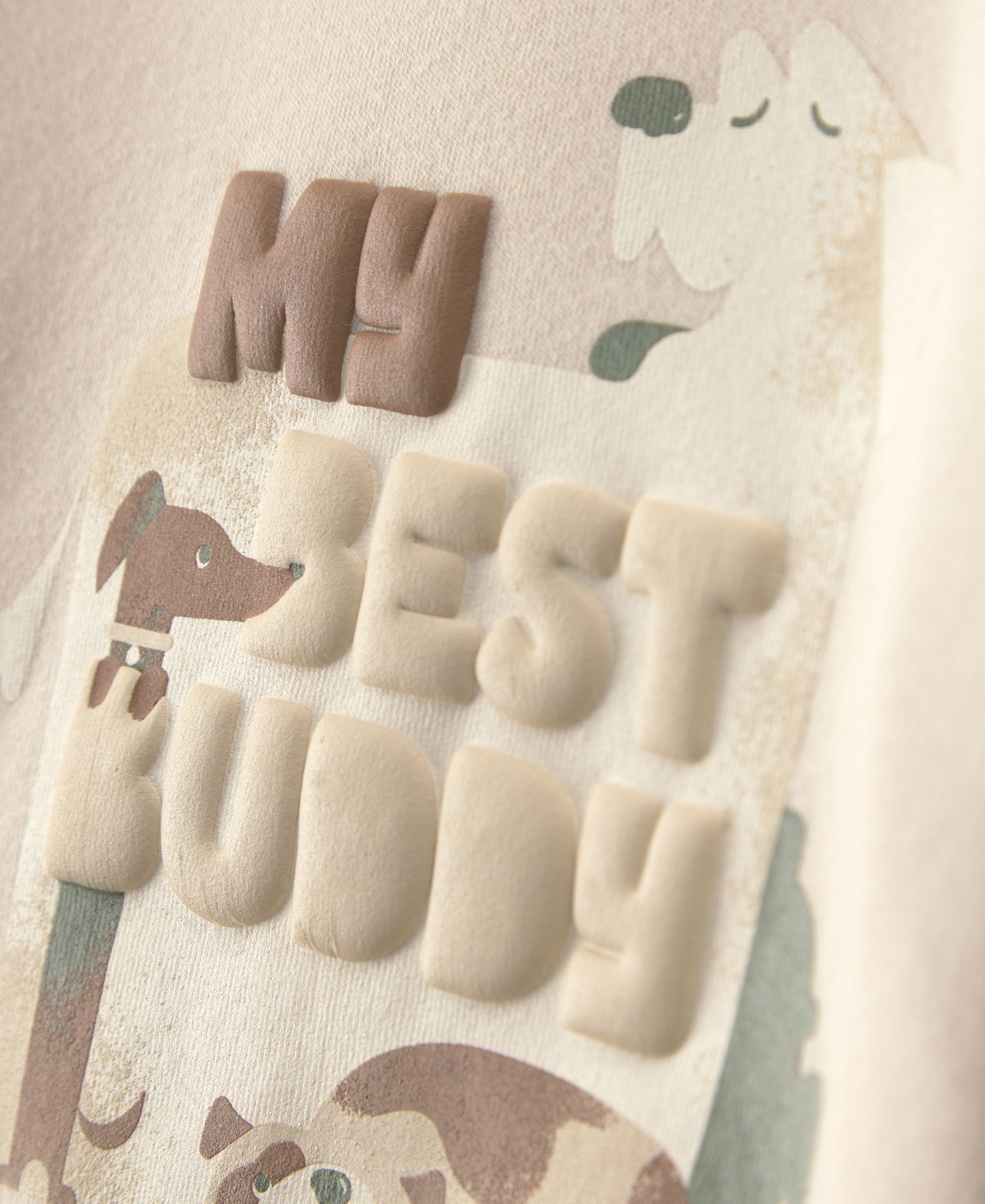 Детский флисовый комплект Carter's My Best Buddy, мальчики 2T-5T: свитшот и брюки, цвет: Кремовый / Коричневый — фото 3