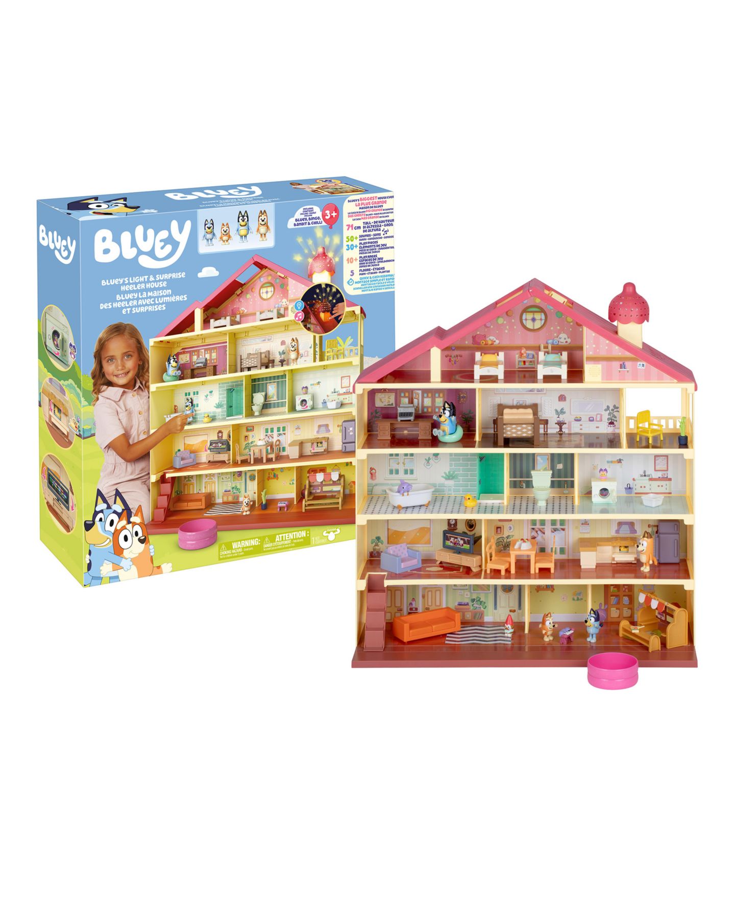 Детский игровой набор Bluey Lights and Sounds 36-Piece House Playset, Ages 3+ — фото 3