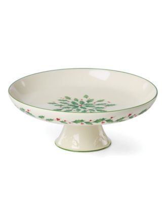 Holiday Pedestal Footed Serving Dish