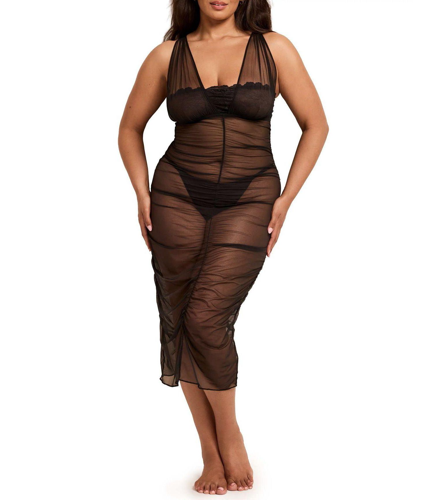 Plus Size Eave Slip and G-String Set Lingerie