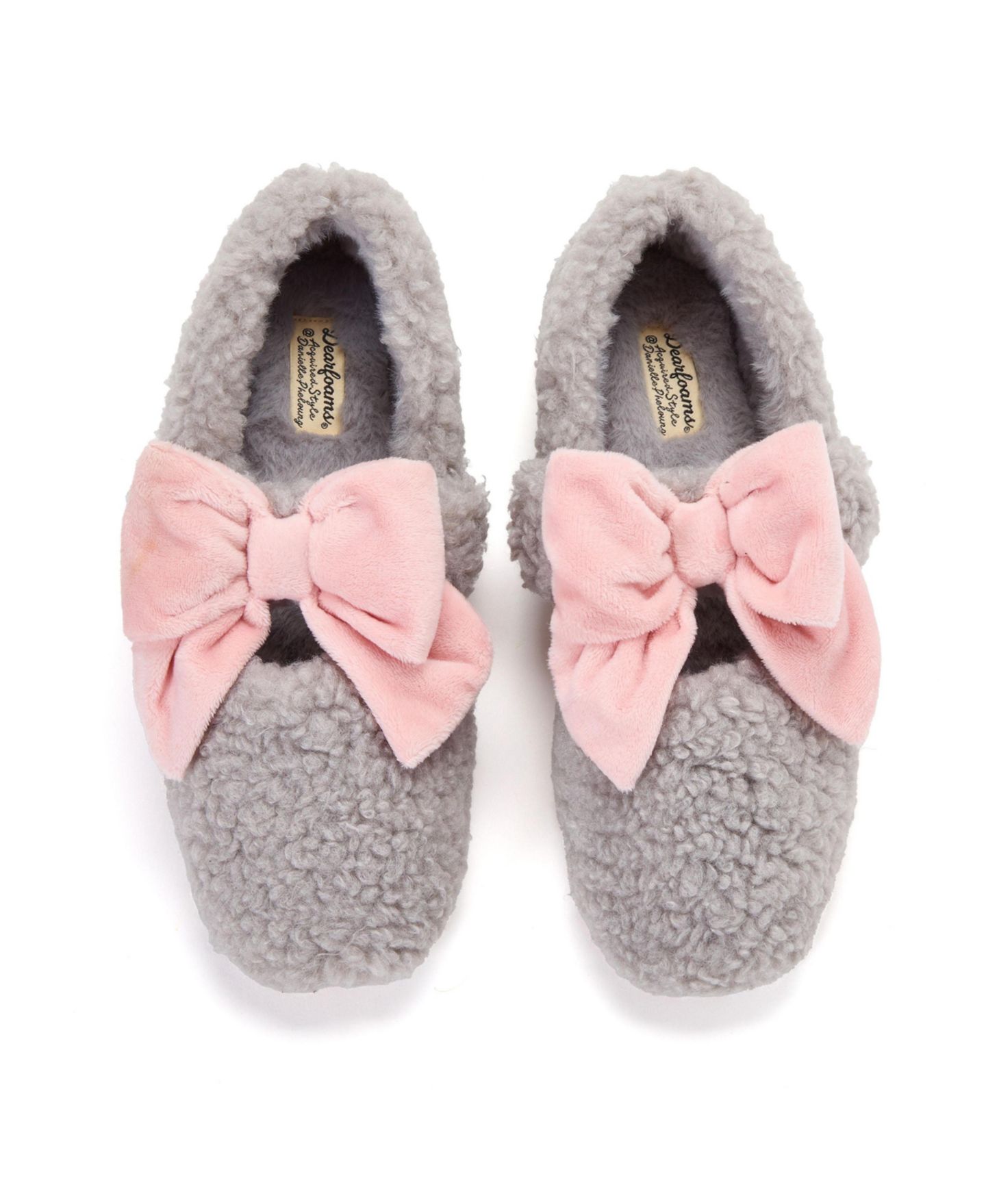 Женские тапочки Dearfoams Pennie Maryjane With Bow Slippers, цвет: Серый — фото 3