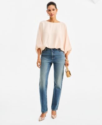 Women's High-Waist Straight-Leg Jeans