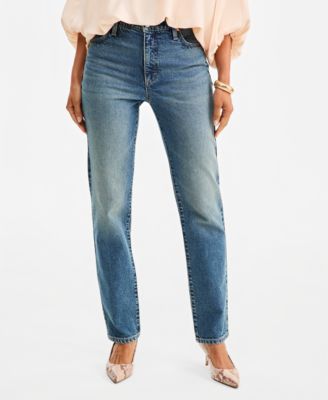 Women's High-Waist Straight-Leg Jeans