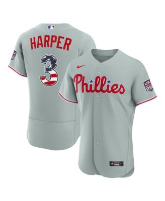 Men's Bryce Harper Gray Philadelphia Phillies USA 250 Fourth of July Authentic Jersey