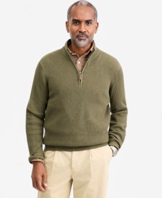 Men's Cotton Refined Cardigan Stitch Quarter-Zip Sweater, Macy's Exclusive
