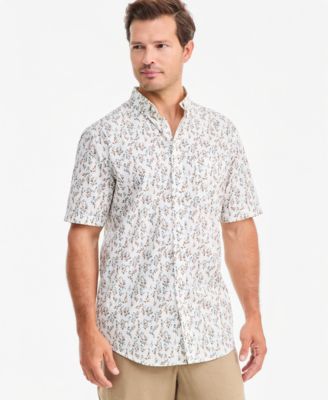 Men's Bennet Poplin Floral-Print Short-Sleeve Shirt