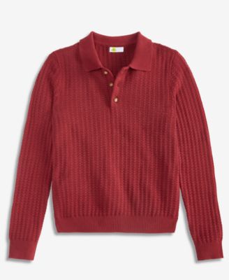 Boys' XS-XL Long-Sleeve Woven Polo Shirt