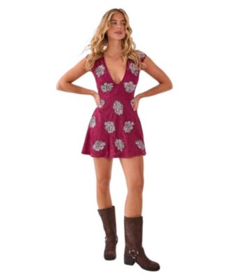 Women's Plunge Skater Mini Dress