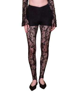 Women's The Party Edit Lace Leggings with Built In Ribbed Shorts