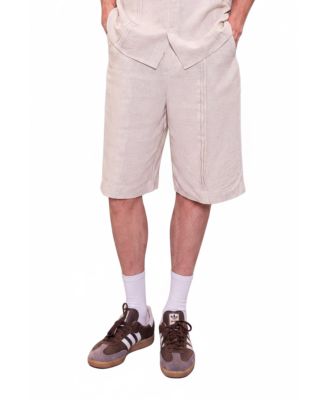 Men's Daydreamers Linen Look Stitch Detail Shorts
