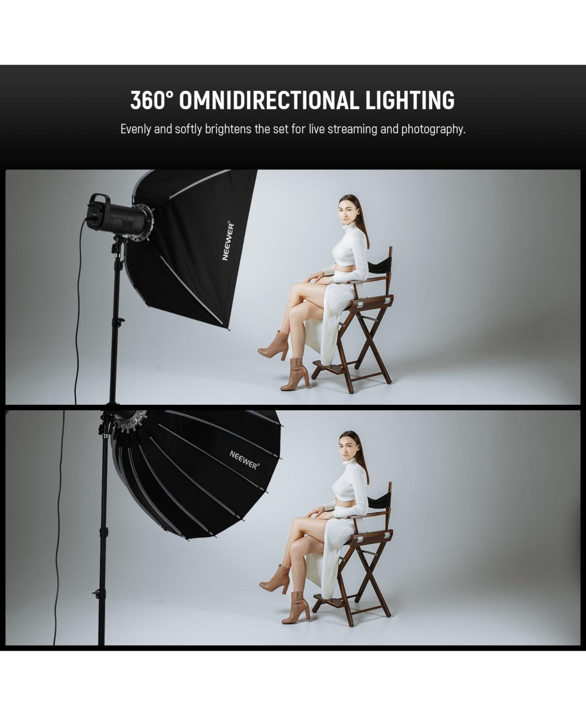 Neewer NS90P Softbox with 90cm, 100x for Godox Amaran 100x Aputure 600d