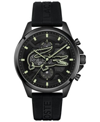 Men's Quartz Arthor Black Silicone Strap Watch 43mm
