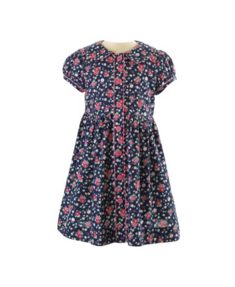 Платье Rachel Riley Navy Floral Button-front Dress для девочек-малышей, цвет: Тёмно-синий