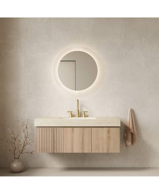 24" Modern MDF Bathroom Vanity With Light Ceramic Sink, 2 Doors Tip-Out Drawer, Soft-Close Hinges 4" Centerset